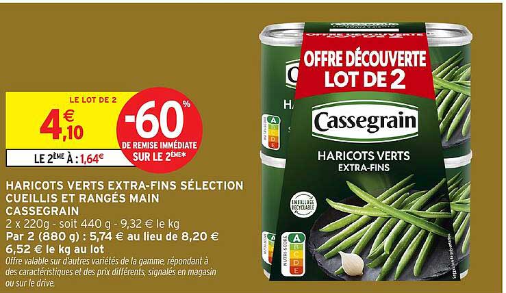 HARICOTS VERTS EXTRA-FINS SÉLECTION CUEILLIS ET RANGÉS MAIN CASSEGRAIN