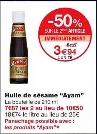 Huile de sésame “Ayam”