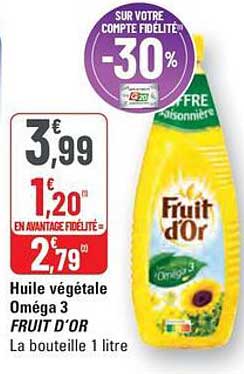 Huile végétale Oméga 3 FRUIT D'OR
