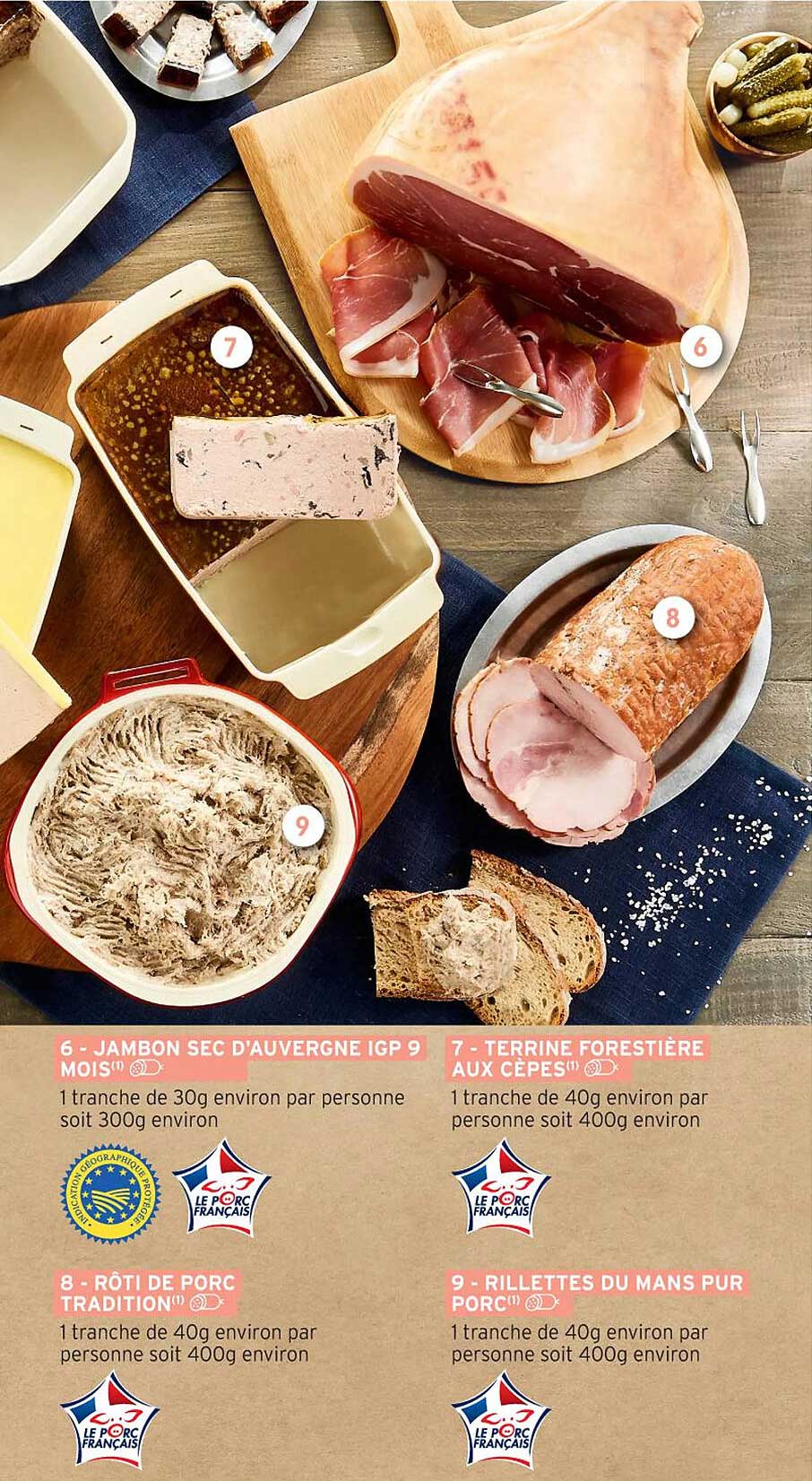 JAMBON SEC D'AUVERGNE IGP 9 MOIS