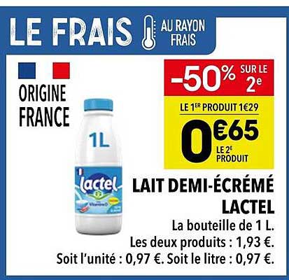 LAIT DEMI-ÉCRÉMÉ LACTEL