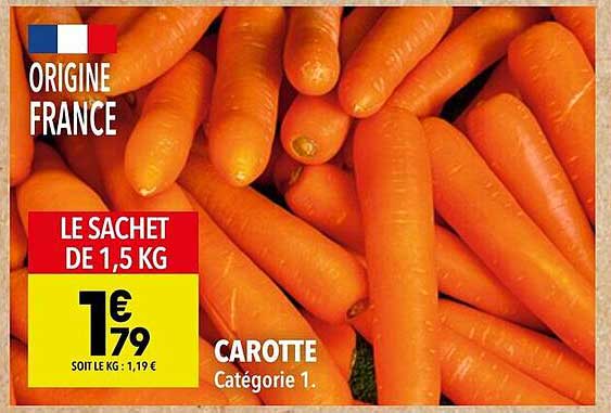 LE SAC CHET DE 1,5 KG CAROTTE Catégorie 1