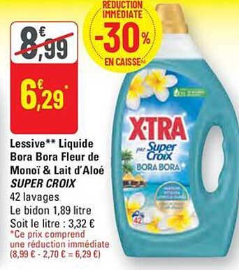 Lessive** Liquide Bora Bora Fleur de Monoï & Lait d'Aloe SUPER CROIX