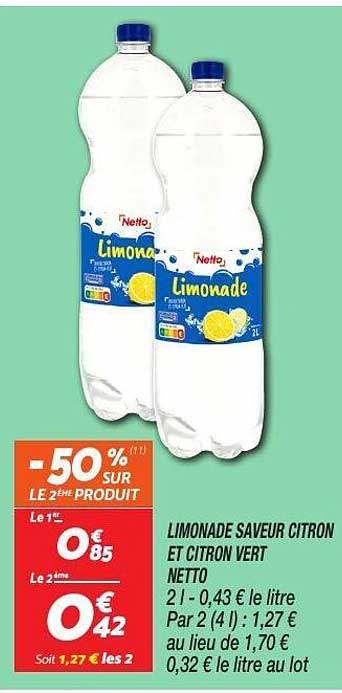 Limonade Saveur Citron et Citron Vert