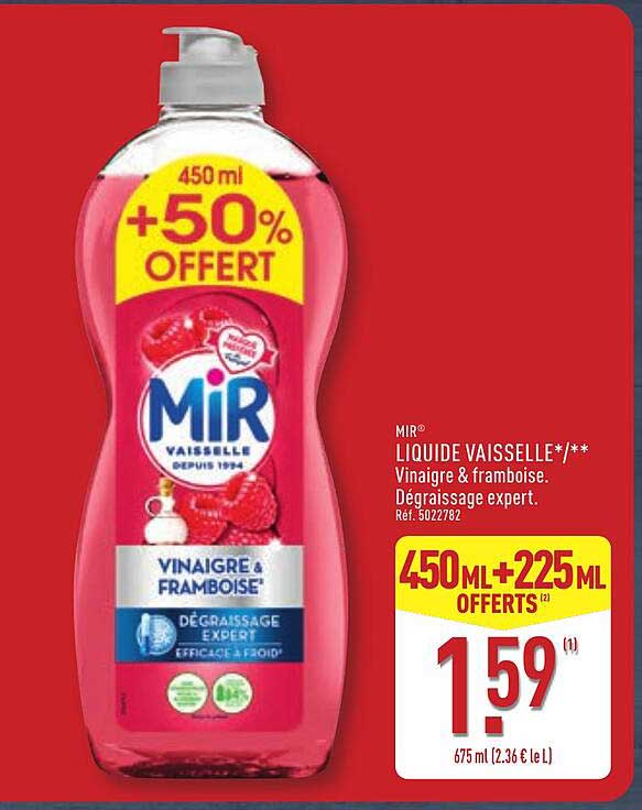 LIQUIDE VAISSELLE Vinaigre & framboise