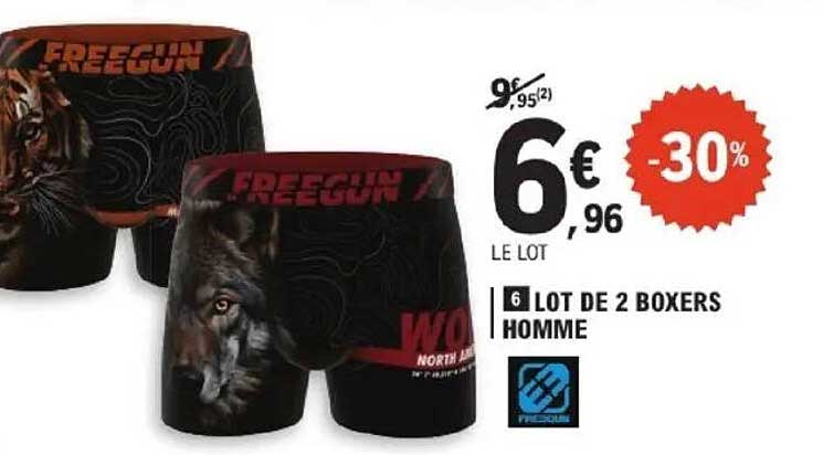 LOT DE 2 BOXERS HOMME