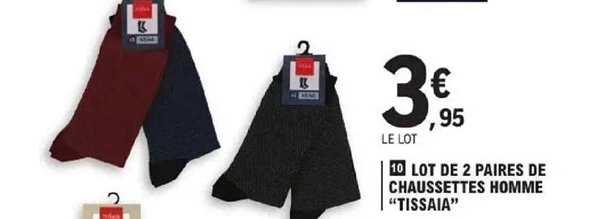 LOT DE 2 PAIRS DE CHAUSSETTES HOMME “TISSAIA”