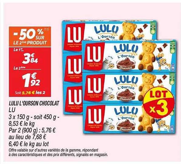 LULU L'OURSON CHOCOLAT LU