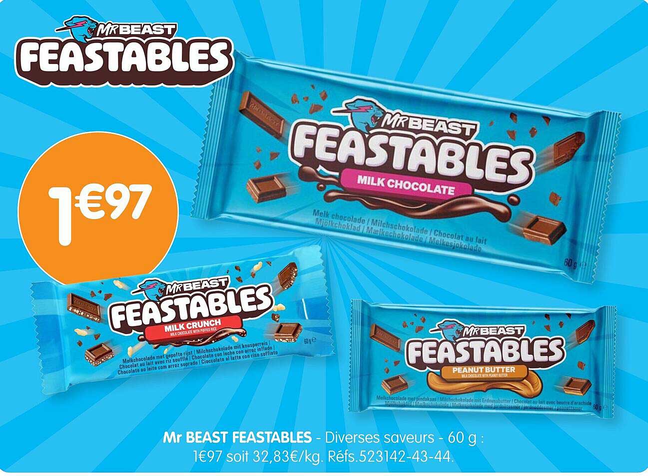 Mr BEAST FEASTABLES - Diverses saveurs - 60 g