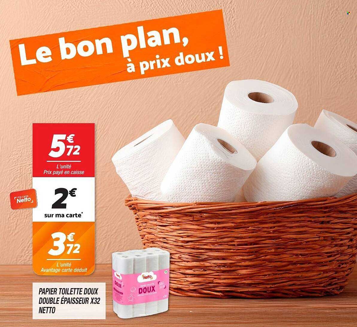 Papier toilette doux double épaisseur X32 Netto