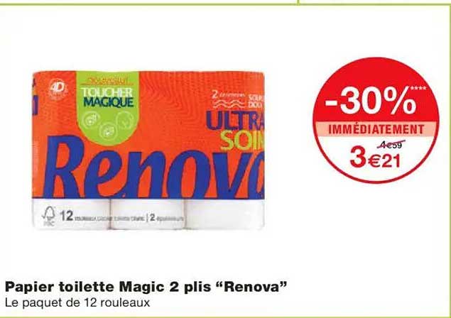 Papier toilette Magic 2 plis "Renova"