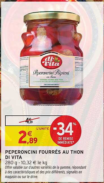 Peperoncini fourrés au thon Di Vita