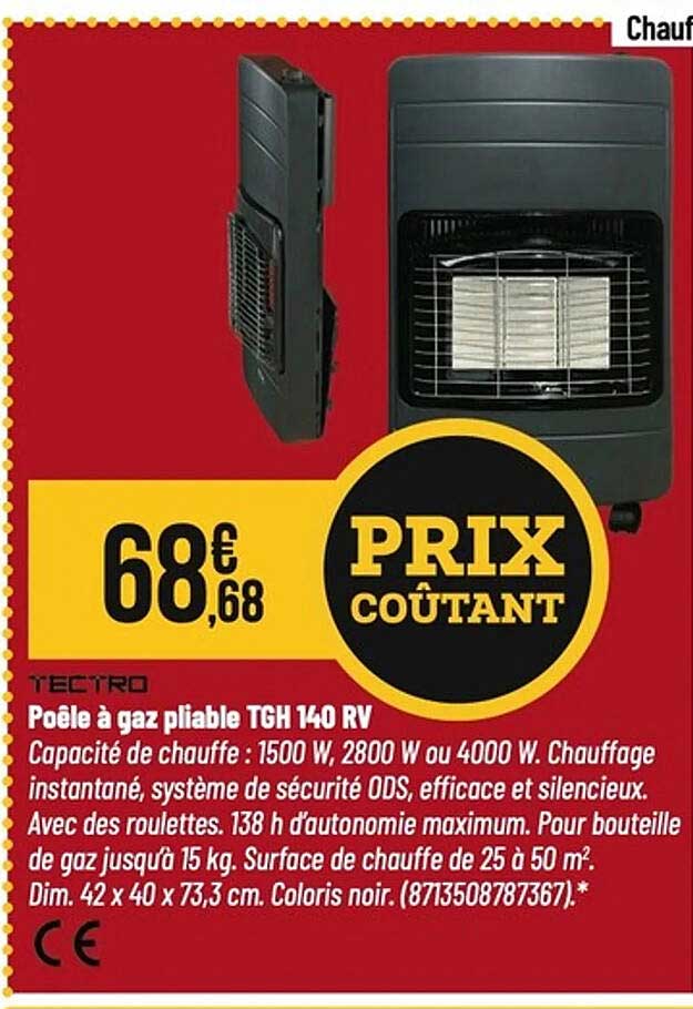 Poêle à gaz pliable TGH 140 RV