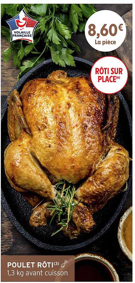 POULET RÔTI 1,3 kg avant cuisson