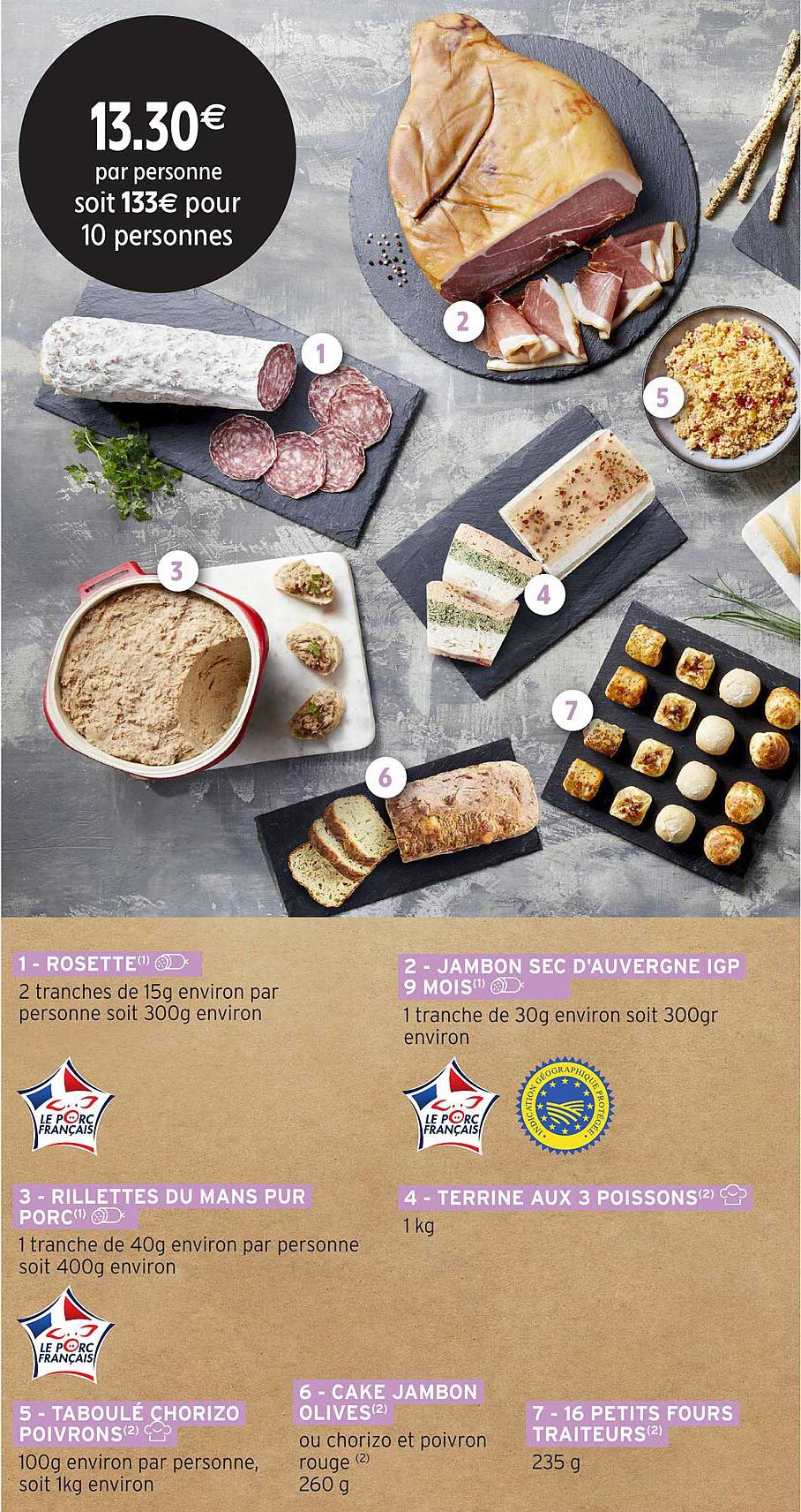 Repas de fête à seulement 13,30€ par personne
