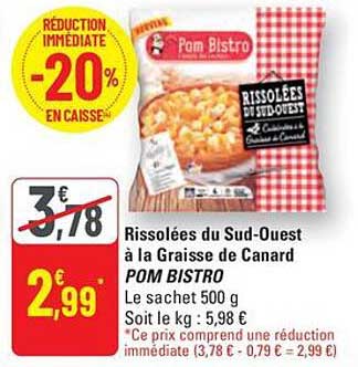 Rissolées du Sud-Ouest à la Graisse de Canard POM BISTRO