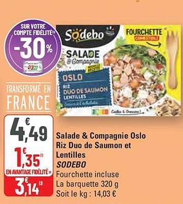 Salade & Compagnie Oslo Riz Duo de Saumon et Lentilles