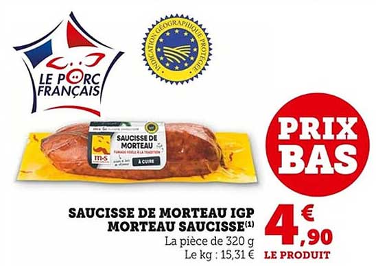SAUCISSE DE MORTEAU IGP MORTEAU SAUCISSE