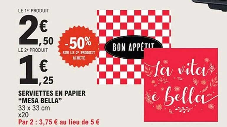 Serviettes en papier "Mesa Bella"
