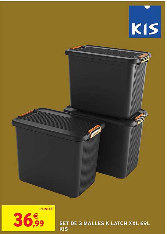 SET DE 3 MALLES K LATCH XXL 69L KIS