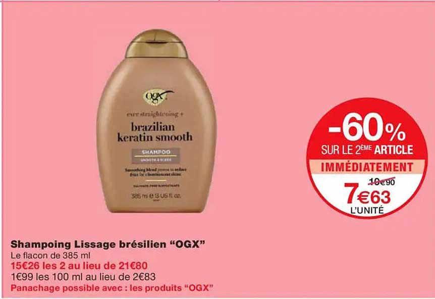 Shampoing Lissage brésilien “OGX”
