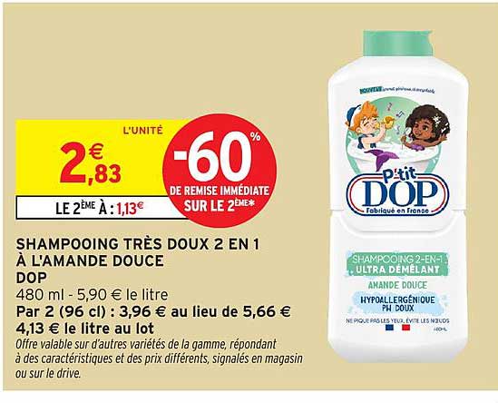 SHAMPOOING TRÈS DOUX 2 EN 1 À L'AMANDE DOUCE DOP