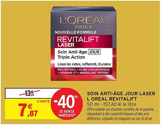 SOINS ANTI-ÂGE JOUR LASER L'ORÉAL REVITALIFT