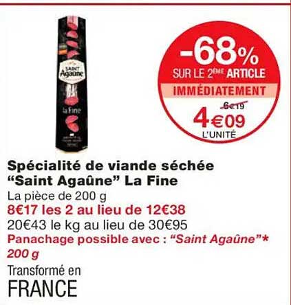 Spécialité de viande séchée “Saint Agaüne” La Fine