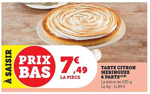 TARTE CITRON MERINGUÉE 6 PARTS