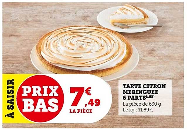 TARTE CITRON MERINGUEE 6 PARTS