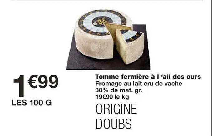 Tomme fermière à l'ail des ours