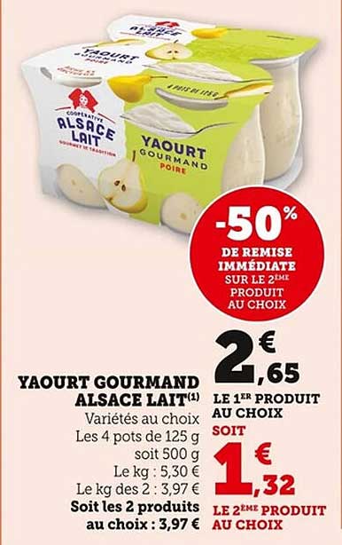 YAOURT GOURMAND ALSACE LAIT