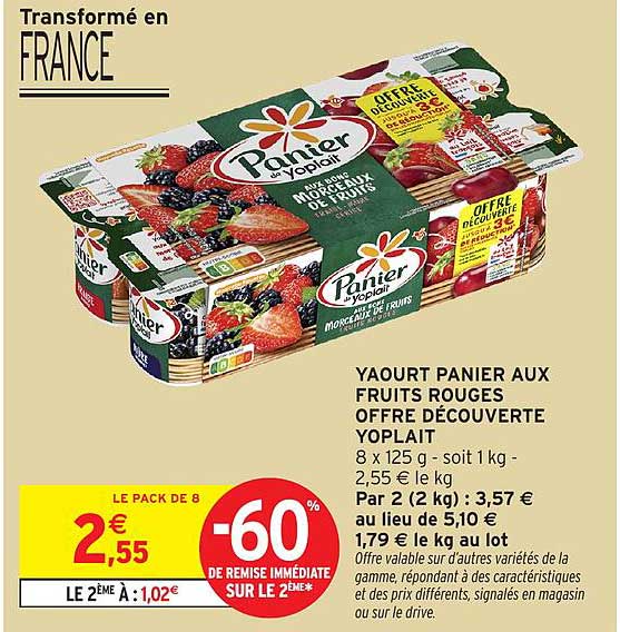 YAOURT PANIER AUX FRUITS ROUGES OFFRE DÉCOUVERTE YOPLAIT