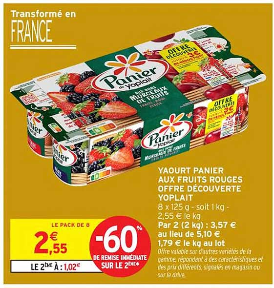 YAOURT PANIER AUX FRUITS ROUGES OFFRE DÉCOUVERTE YOPLAIT