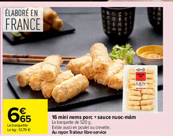 16 mini nems porc + sauce nuoc-mâm