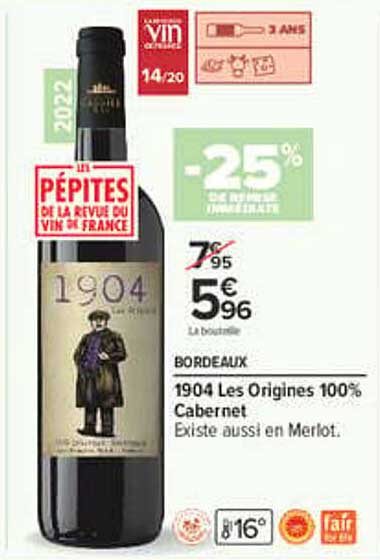 1904 Les Origines 100% Cabernet