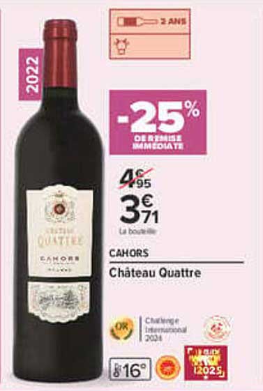 -25% DE REMISE IMMÉDIATE