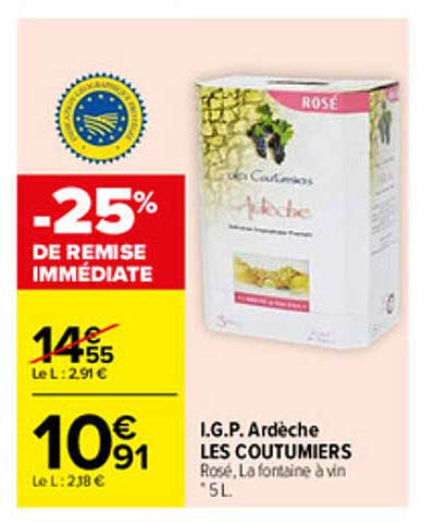 -25% DE REMISE IMMÉDIATE