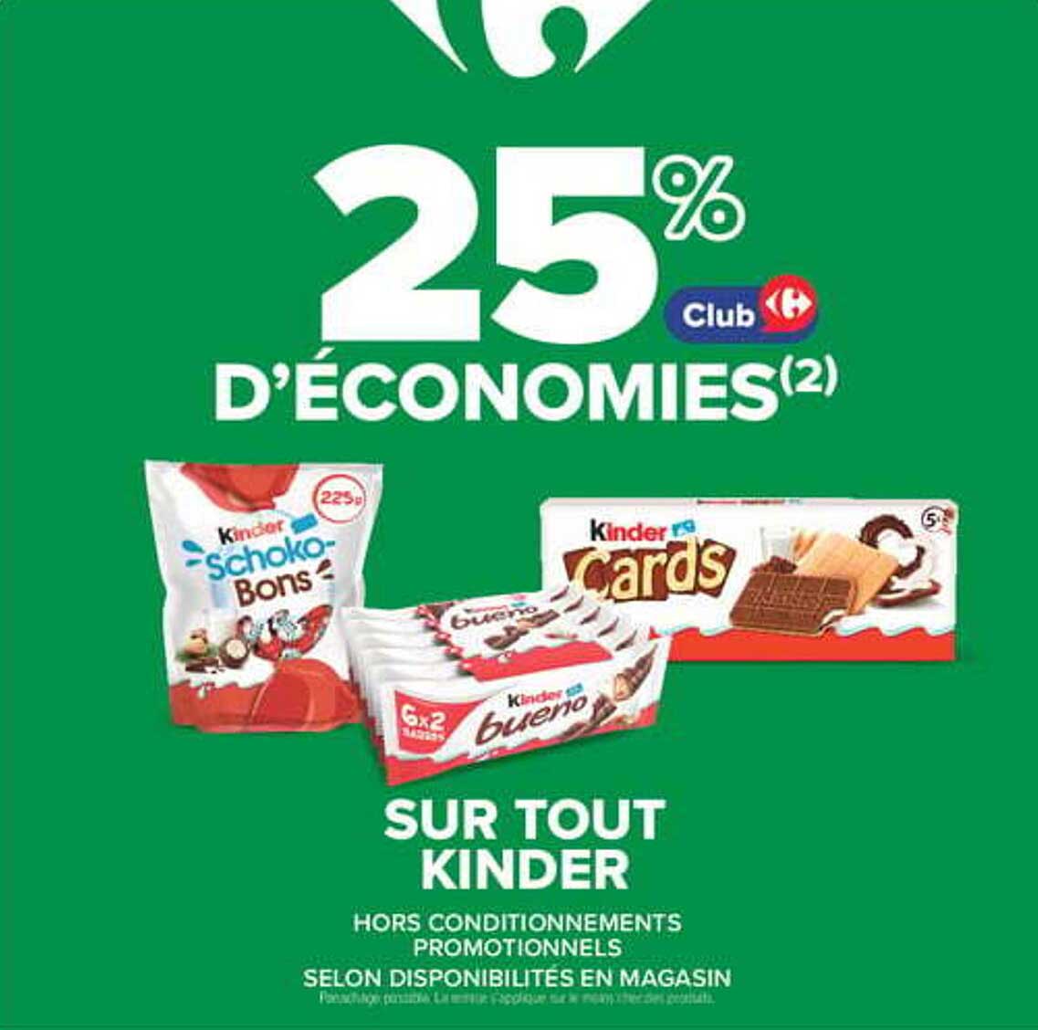 25% D’ÉCONOMIES(2) SUR TOUT KINDER