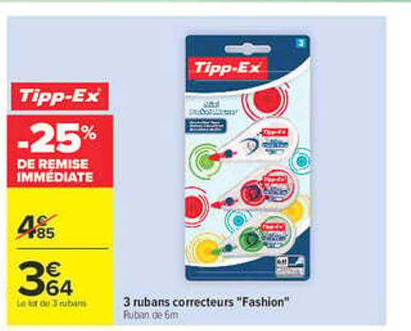 3 rubans correcteurs "Fashion"
