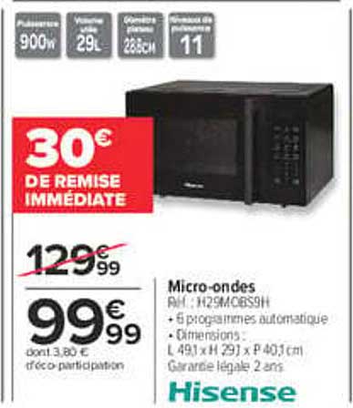 30€ DE REMISE IMMÉDIATE