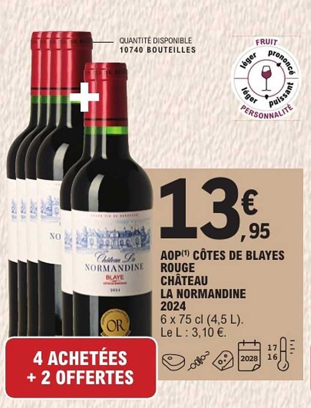 4 ACHETÉES + 2 OFFERTES
