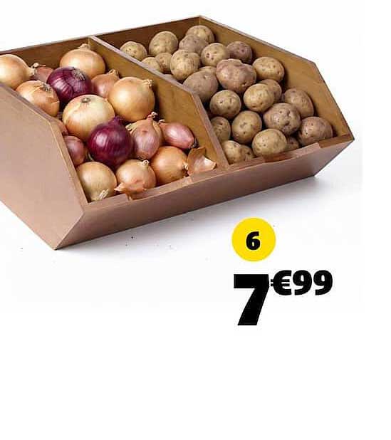 6 cagettes de pommes de terre et oignons