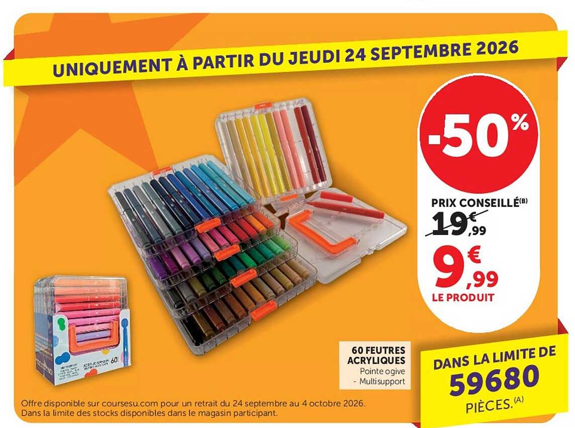 60 FEUTRES ACRYLIQUES