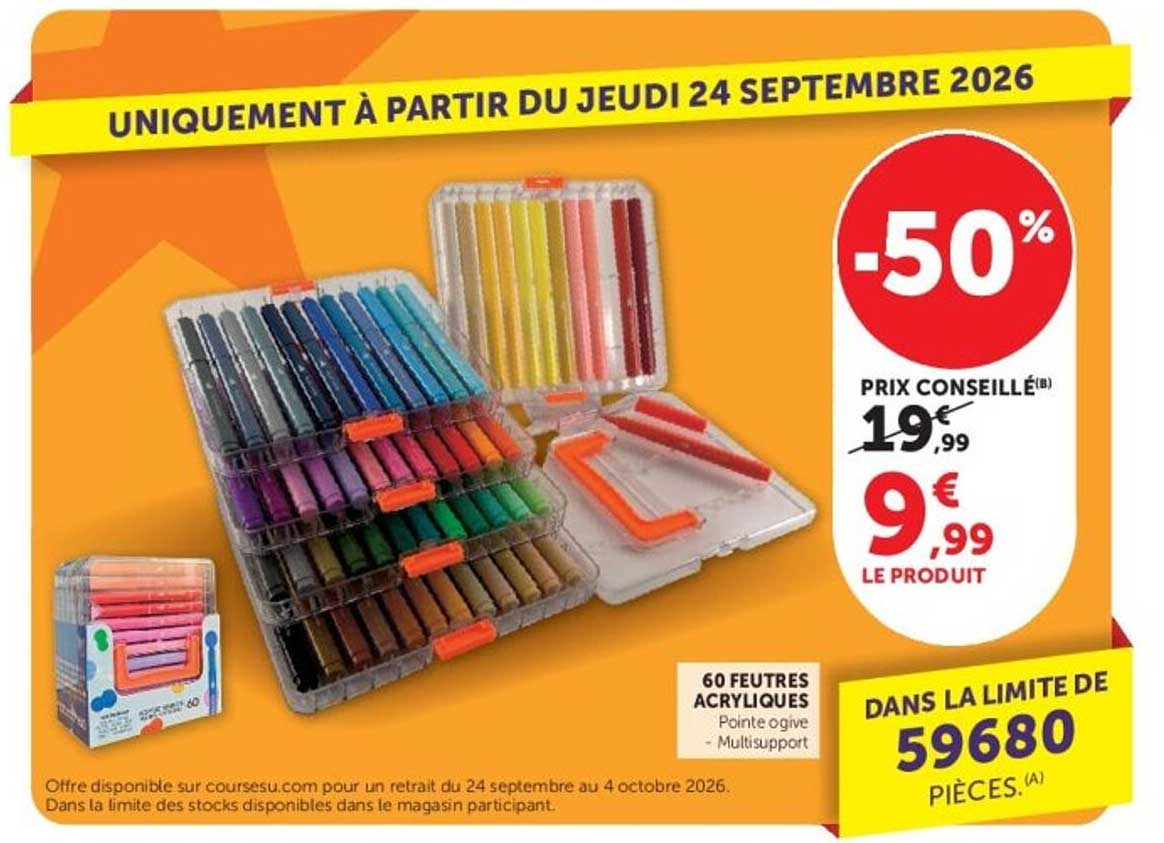 60 FEUTRES ACRYLIQUES