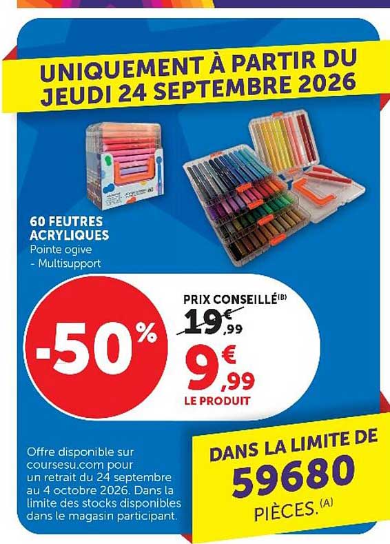 60 FEUTRES ACRYLIQUES
