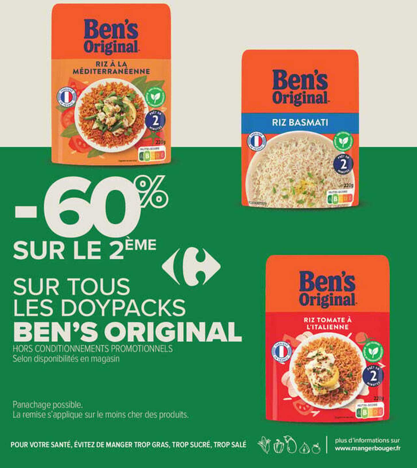 -60% SUR LE 2EME SUR TOUS LES DOYPACKS BEN'S ORIGINAL