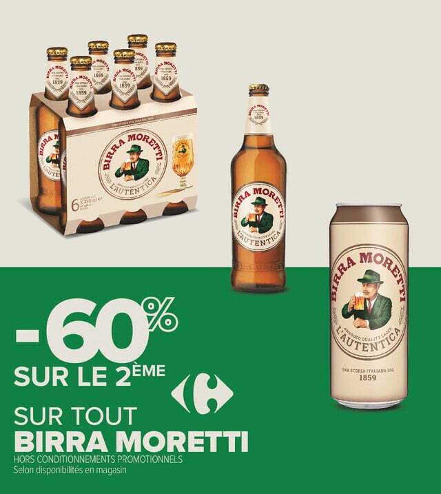 -60% SUR LE 2ÈME SUR TOUT BIRRA MORETTI