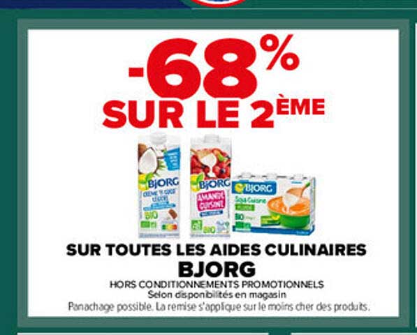 -68% SUR LE 2ÈME SUR TOUTES LES AIDES CULINAIRES BJORG