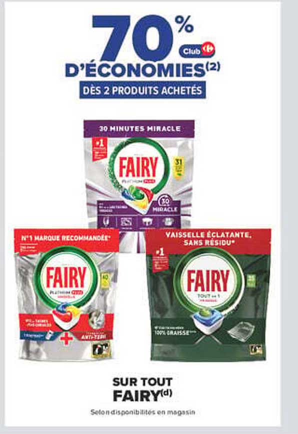 70% D'ÉCONOMIES(2) DES 2 PRODUITS ACHETÉS